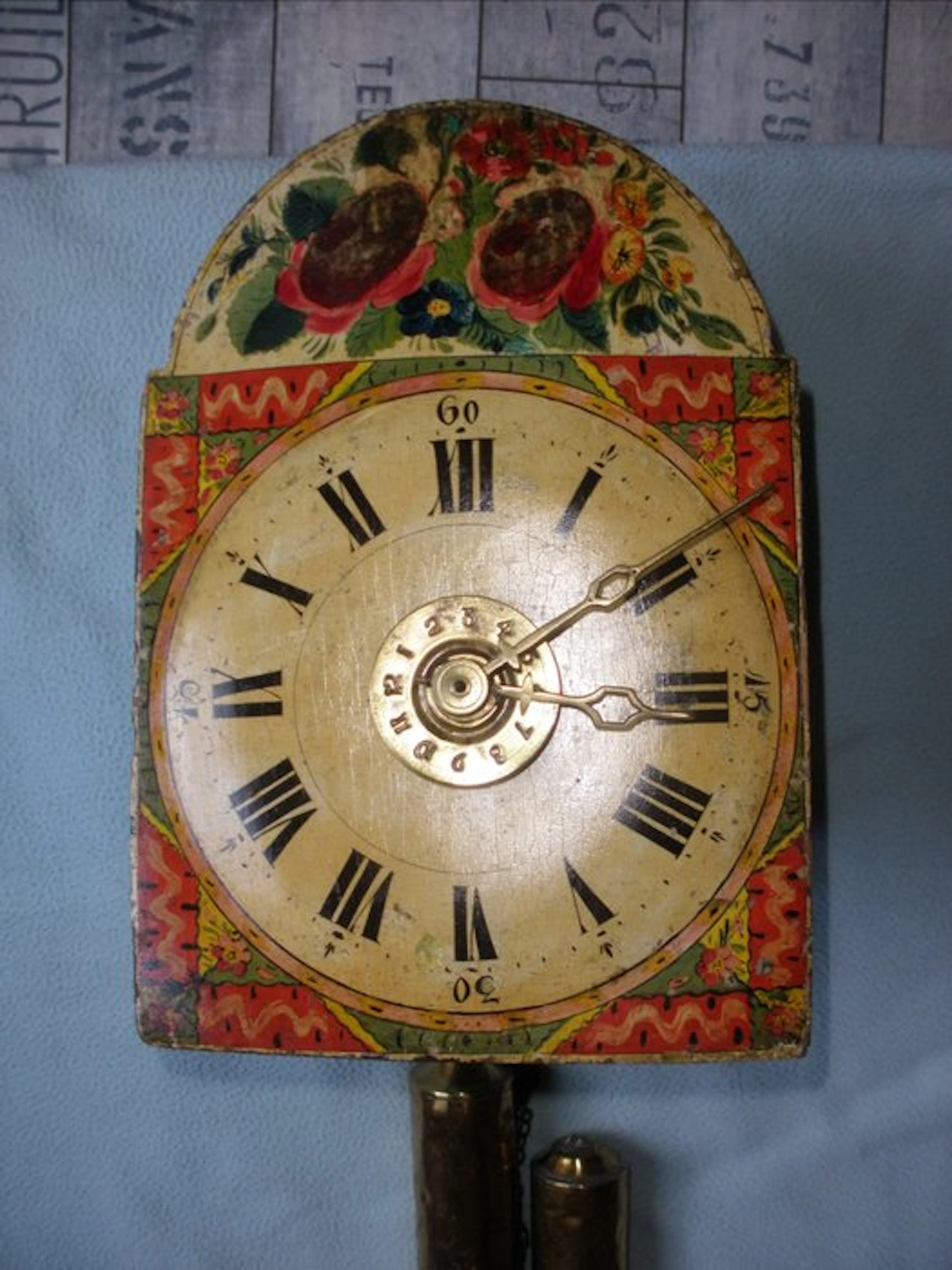 Black forest pendulum clock - Antique Wood Brass Steel - 1800-1850