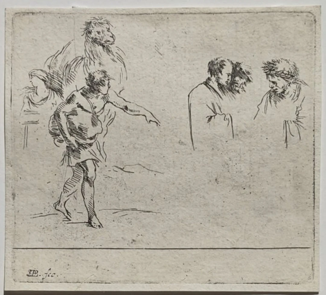Stefano Della Bella (1610-1664) - Studi di figure con cammello, Diversi