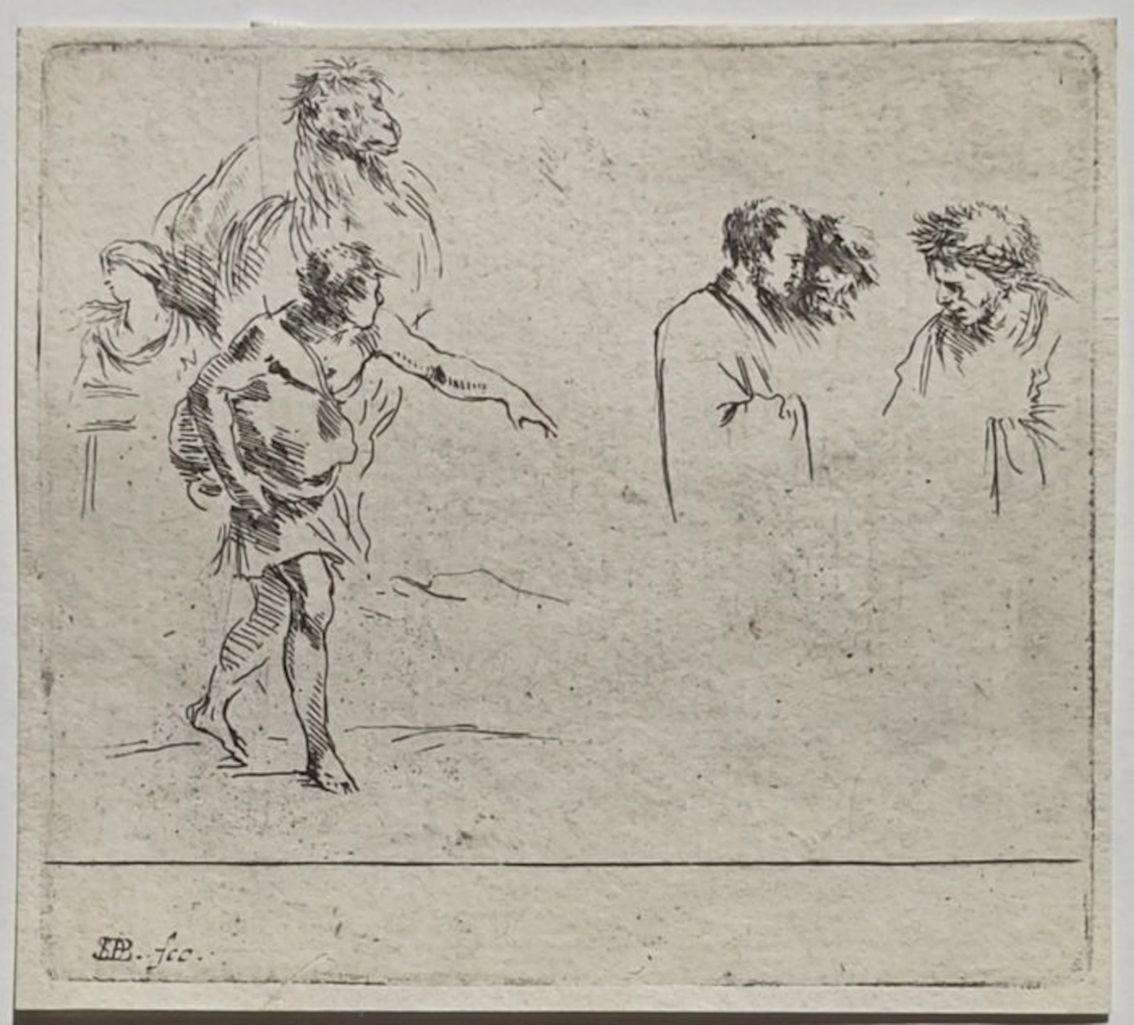 Stefano Della Bella (1610-1664) - Studi di figure con cammello, Diversi
