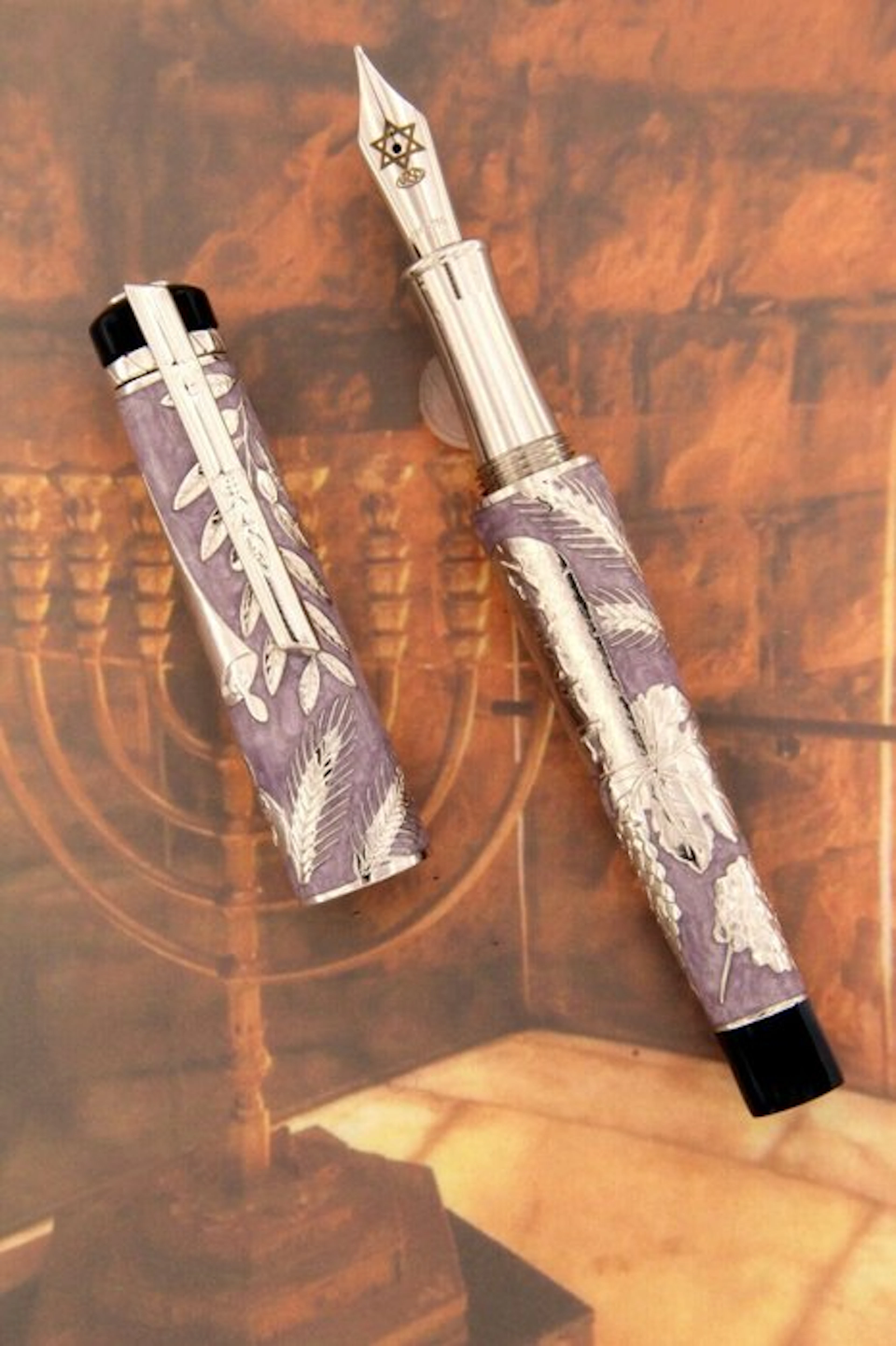 Urso - Fountain pen Shavuot in sterling silver and...