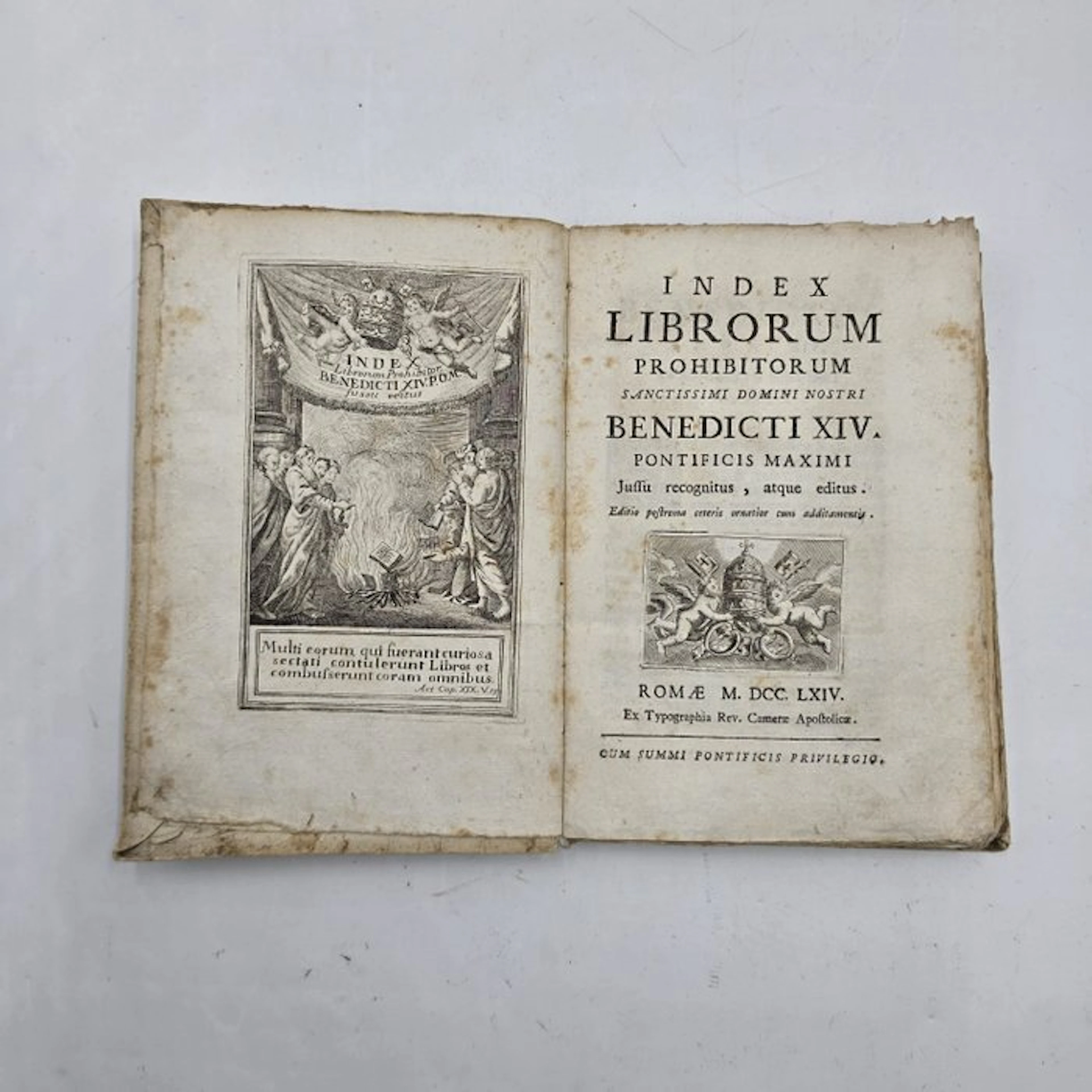 Ex Typographia Rev. Camerae Apostolicae. - Index Librorum Prohibitorum - 1764