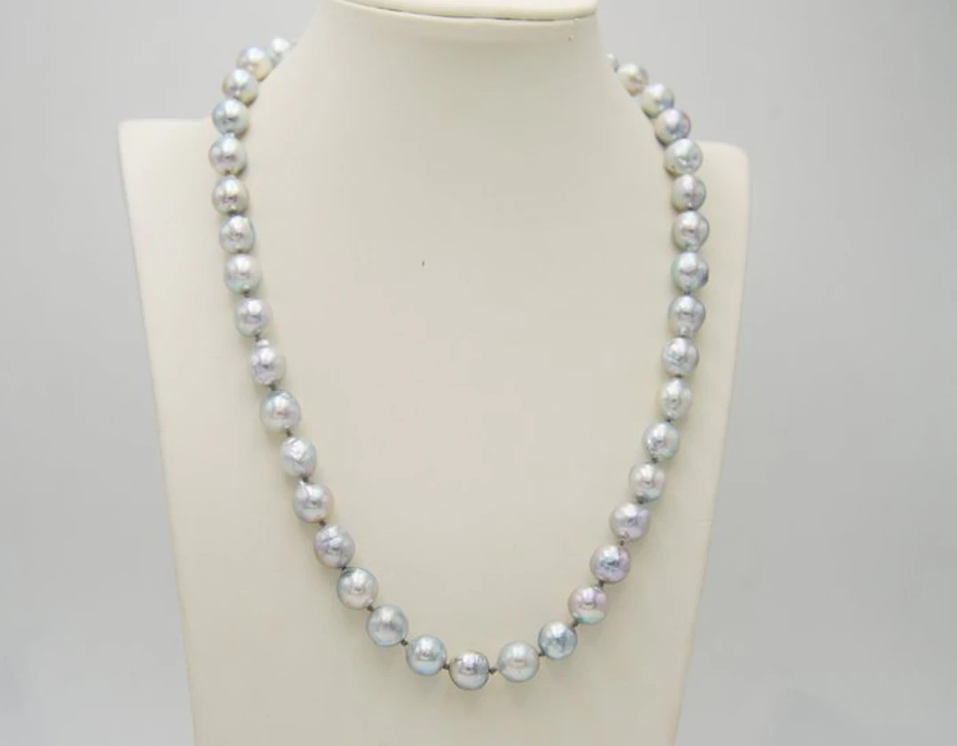 Necklace - 18 kt. White gold Pearl