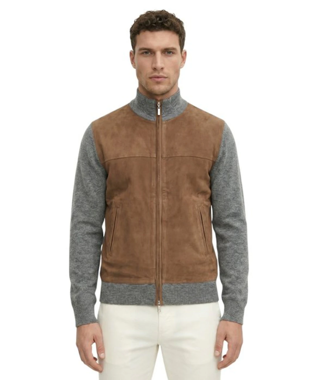 DELLA CIANA CASHMERE - 52 IT - Bomber Zip Jacket Suede...