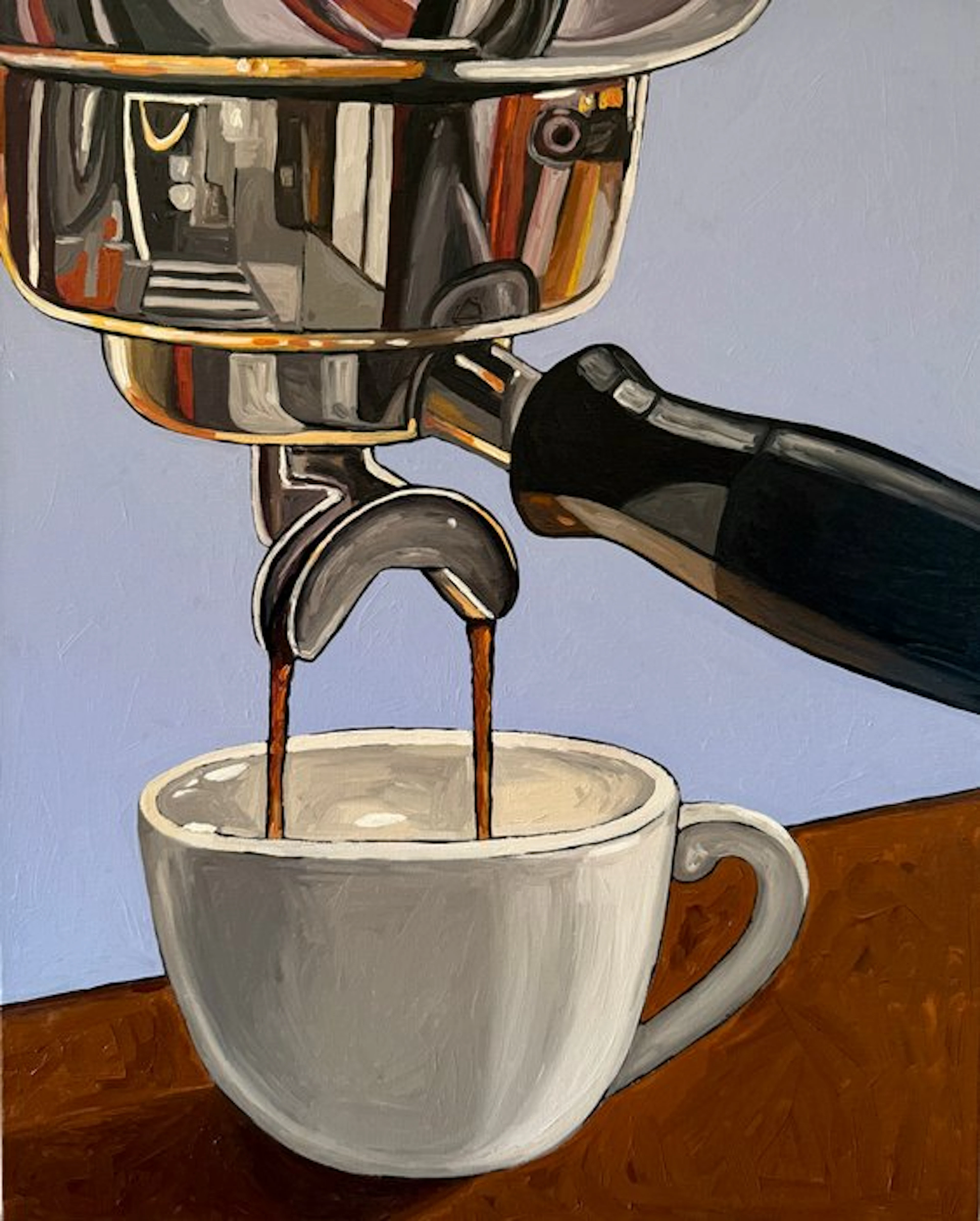 Cansu Rossi - Espresso Pour - Oil Painting