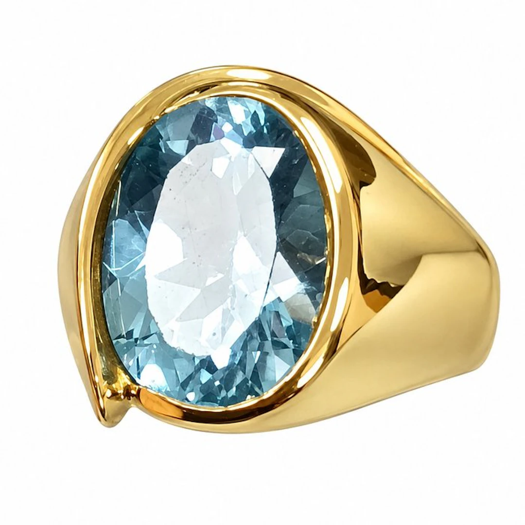 Ring - 18 kt. Yellow gold - 7.00ct. tw. Topaz - Made in Italy - Magie