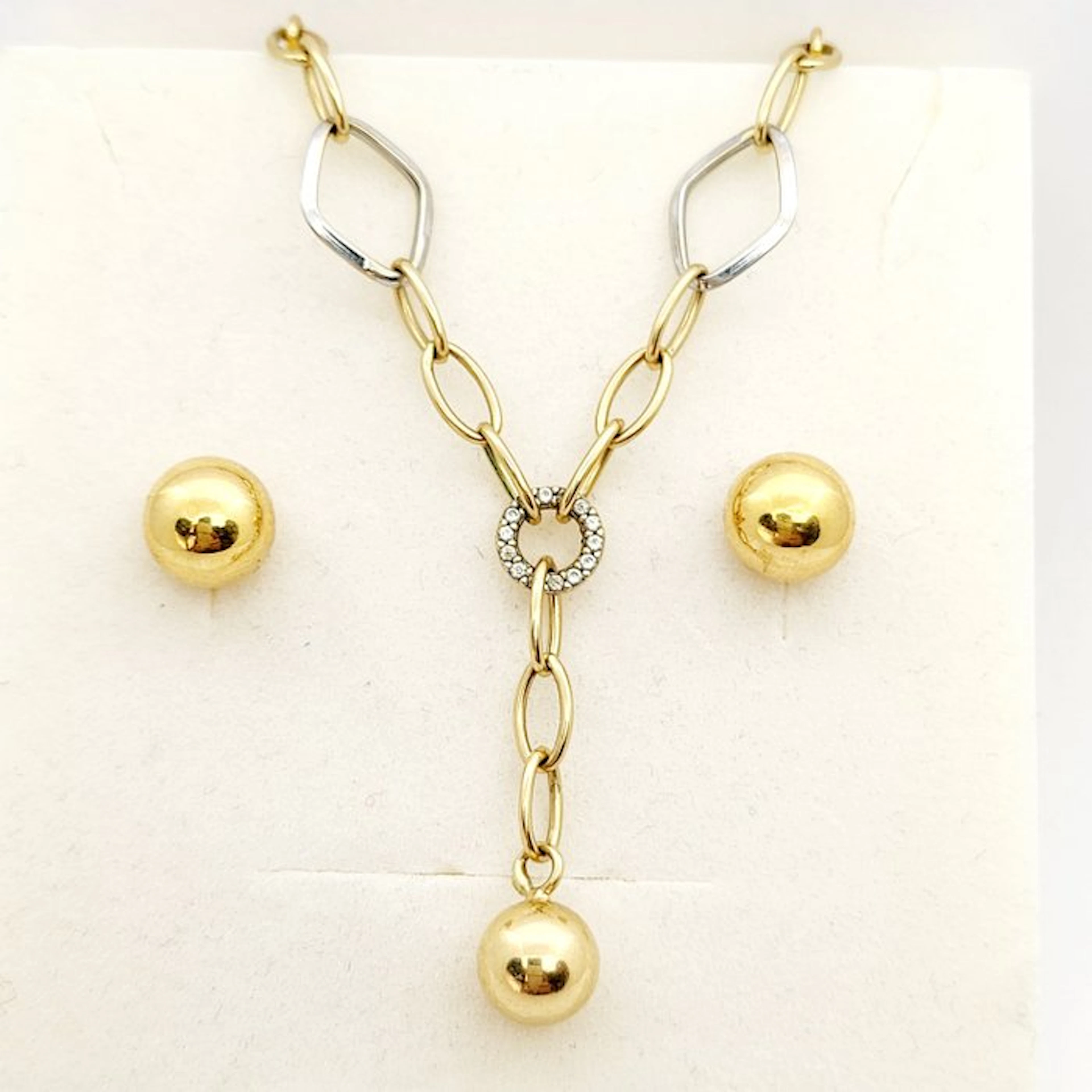 2 piece jewellery set - 14 kt. Yellow gold, White gold - 18k