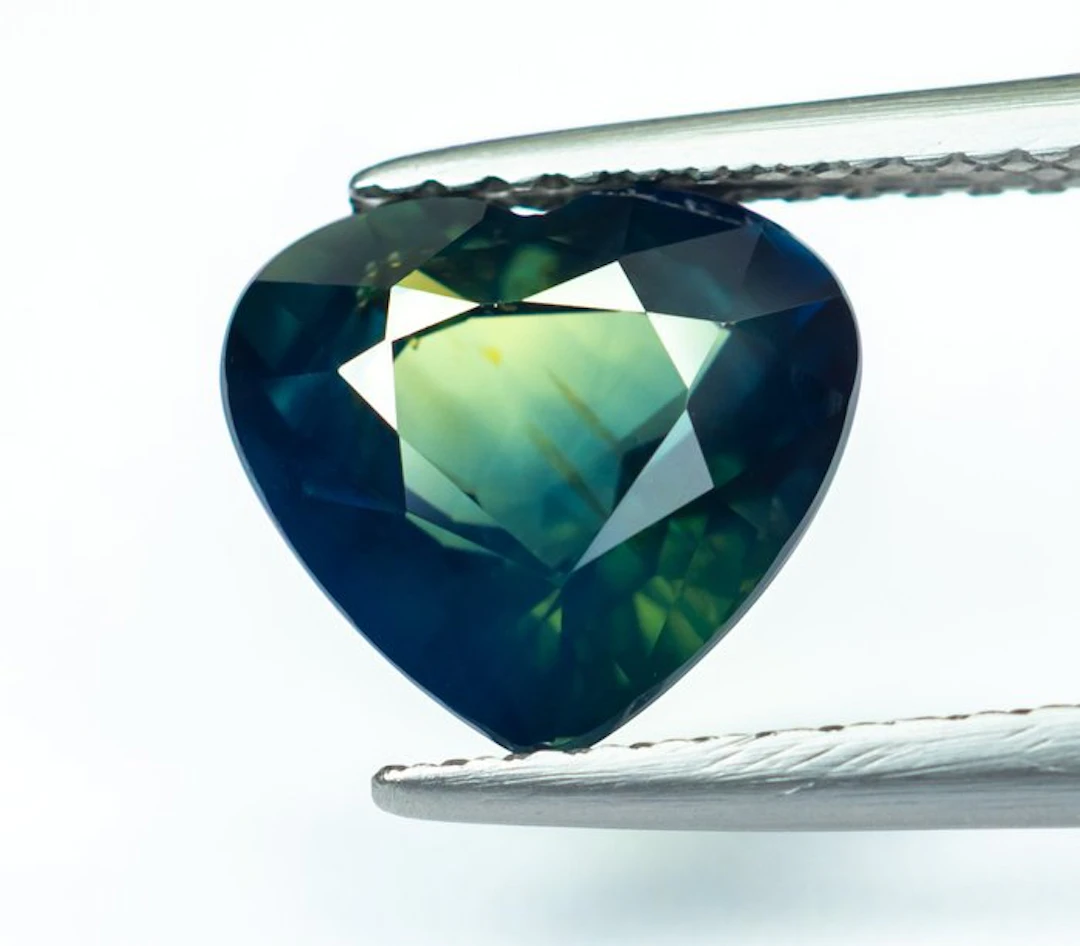 No reserve price Sapphire - 3.07 ct - Bellerophon Gemlab - Deep Greenish Blue