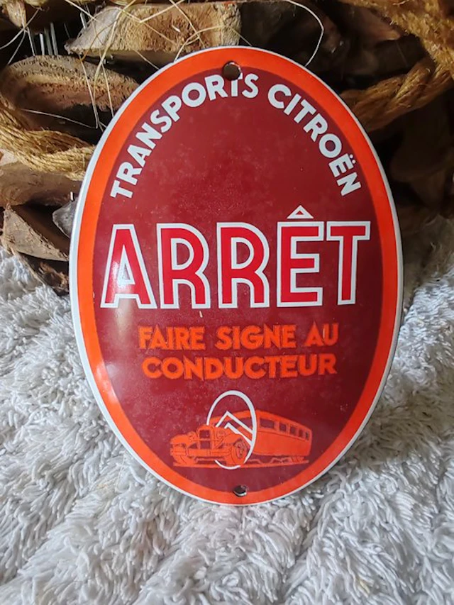 Citroën - STOP - Citroën Transports - Enamel sign - Enamel