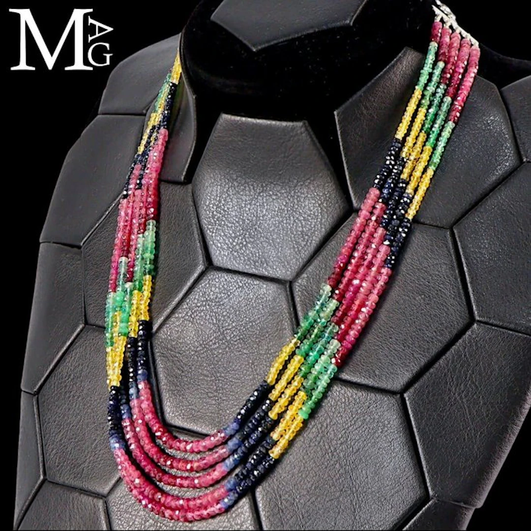 Multigem Necklace with Ruby
