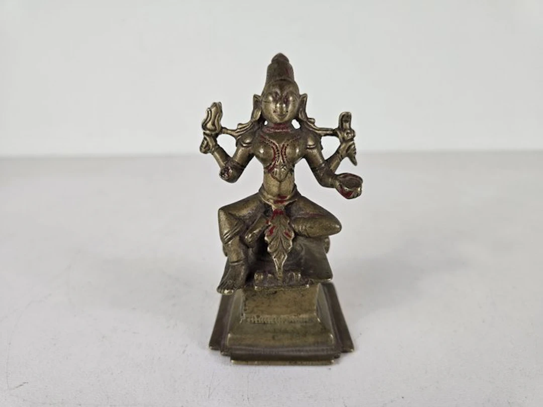 Home altar figurine of the Mother Goddess Shakti - Bronze - India