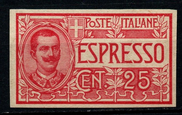 Italy Kingdom 1903 - Archival sample of the 25-cent espresso. - Sassone P1