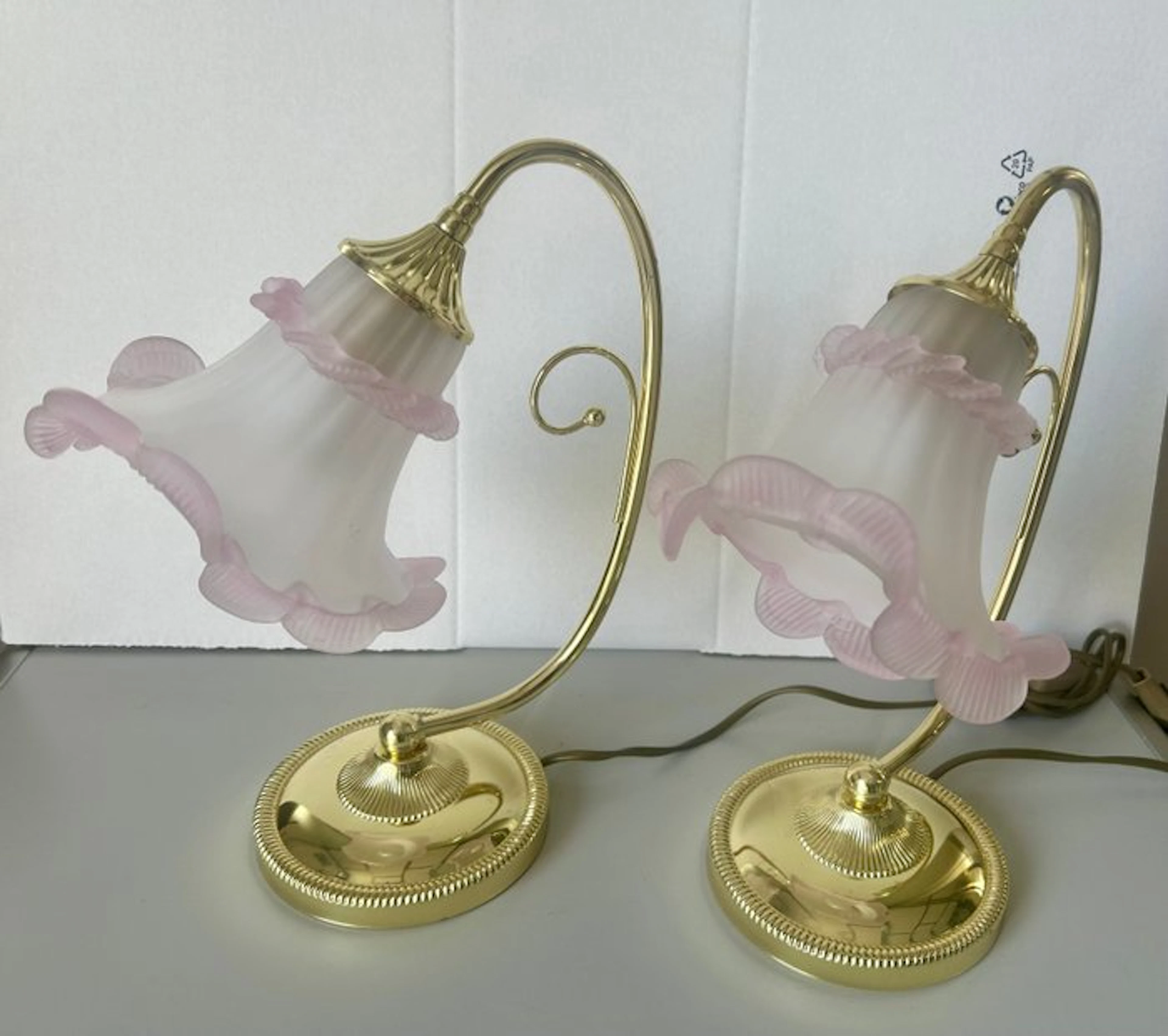 Table lamp (2) - Murano glass, Gilt brass - LUMETTO SWAN