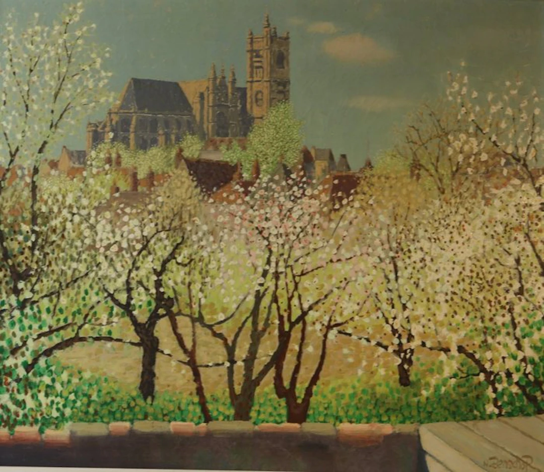 Nicolaas Benschop (1907-2001) - Bloesembomen in de tuin