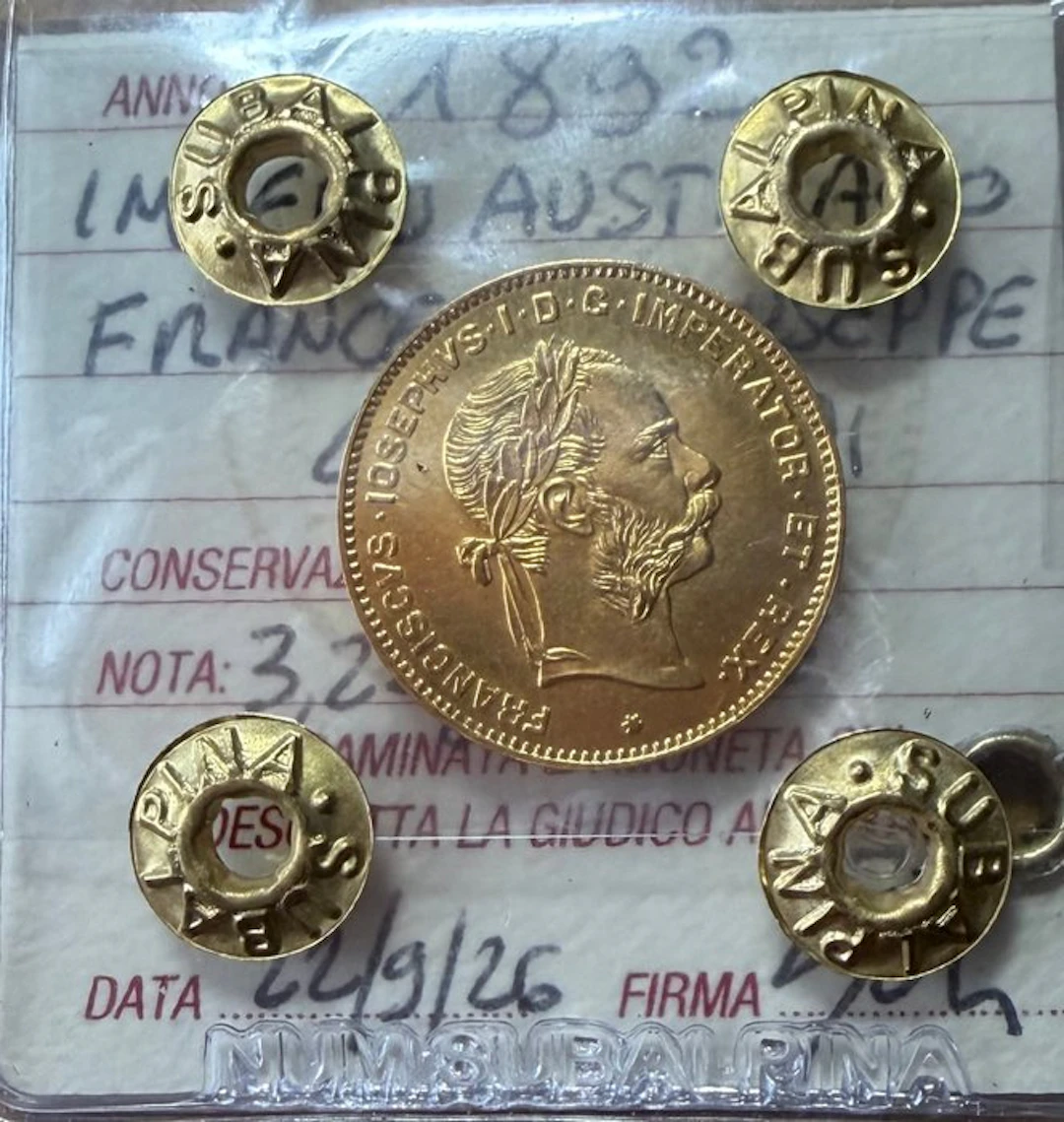Austria. Franz Joseph I. 4 Florins/10 Francs 1892 / Restrike