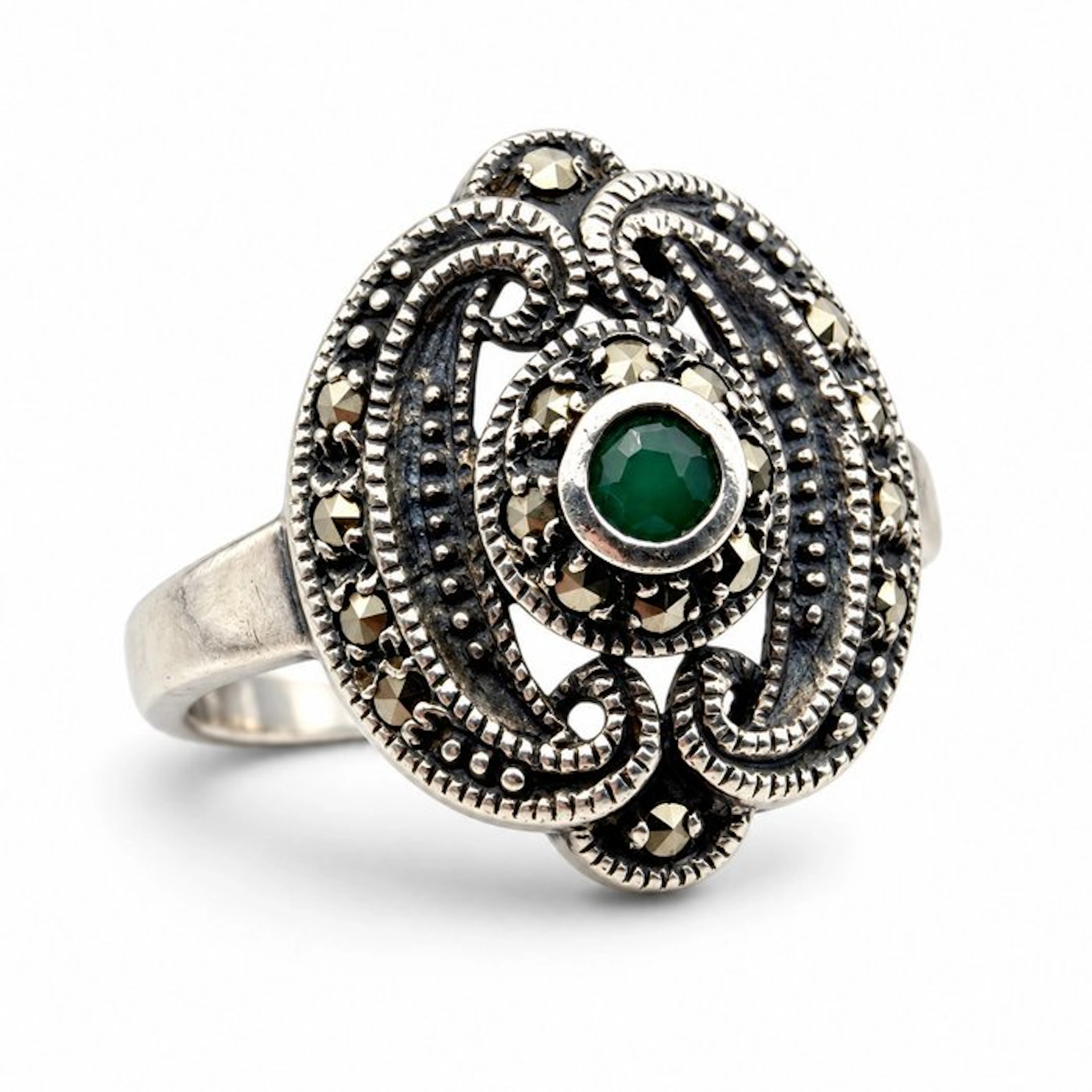 No reserve price - Ring Silver - Art Deco Revival