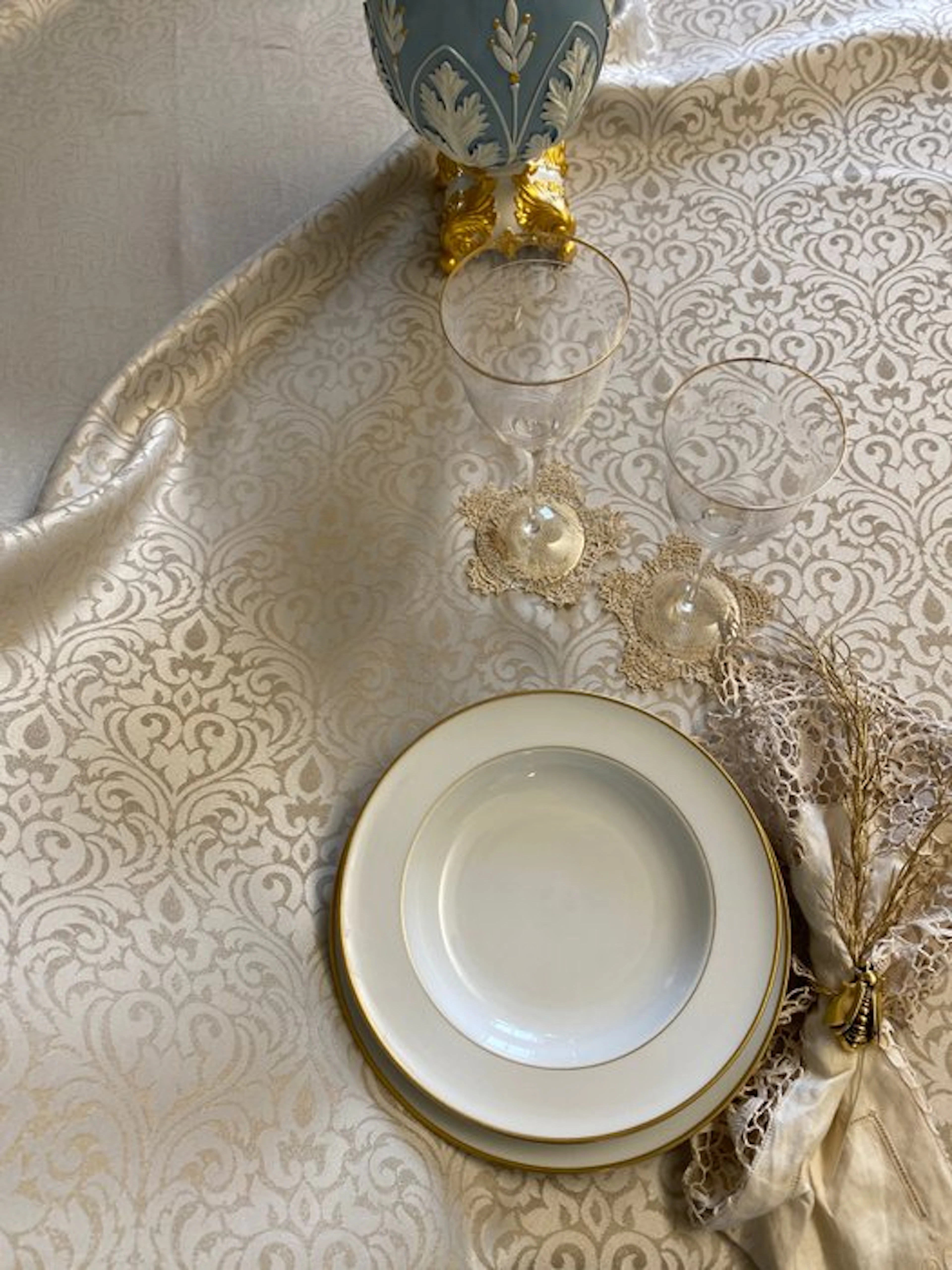 san leucio - Luxurious tablecloth in Venetian silk damask