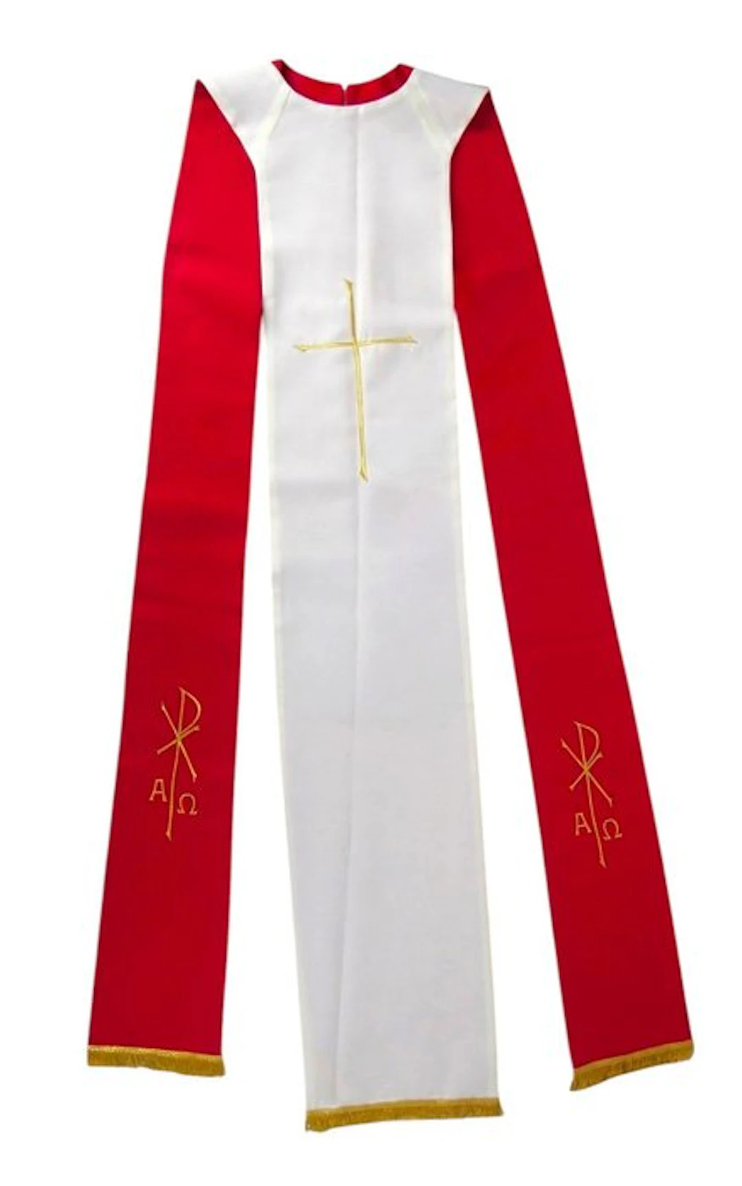 Religious objects - Rare bicolor deacon's stole with three bands in fabric