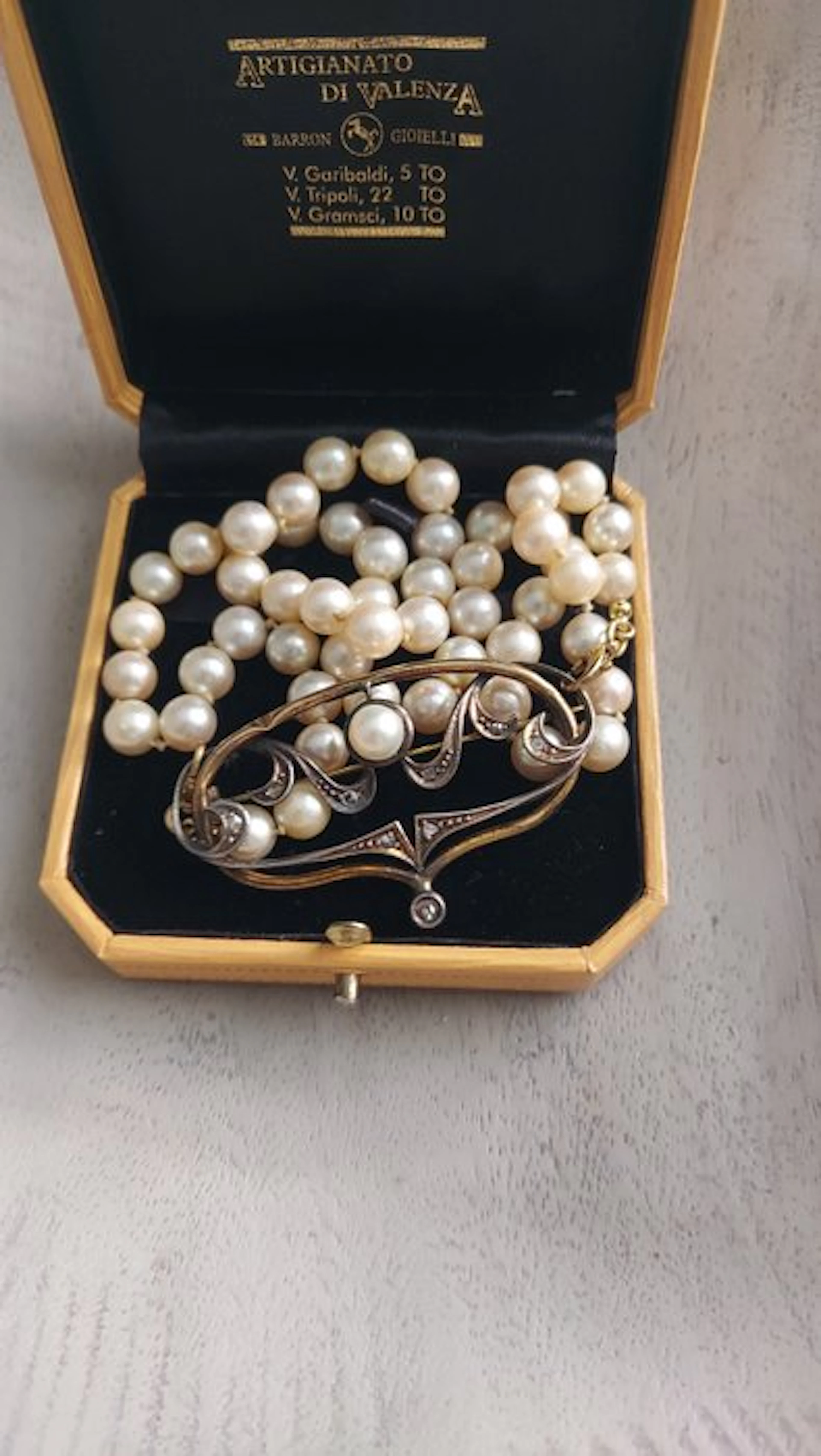 Necklace - 18 kt. Yellow gold Pearl - Pearl