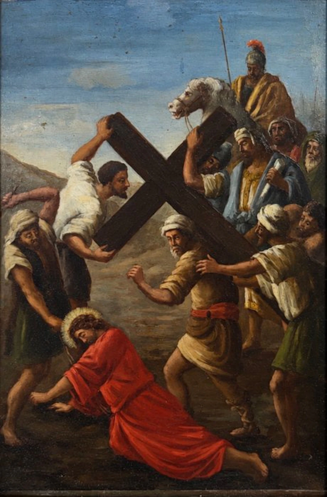 Scuola italiana (XVIII–XIX) - Cristo cade sotto il peso della Croce