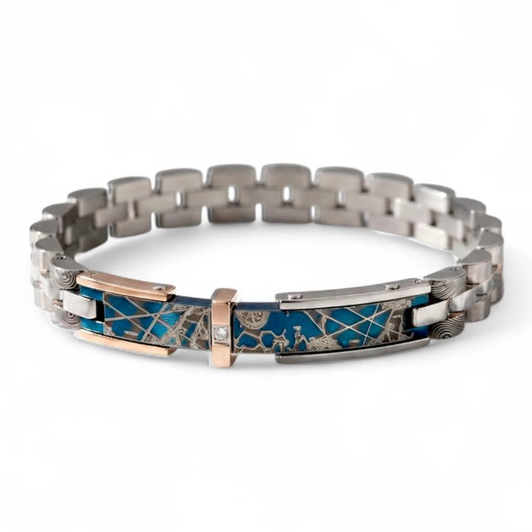 18 kt. - Base bracelet in surgical steel, Rose gold - Bracelet - Made in Italy
