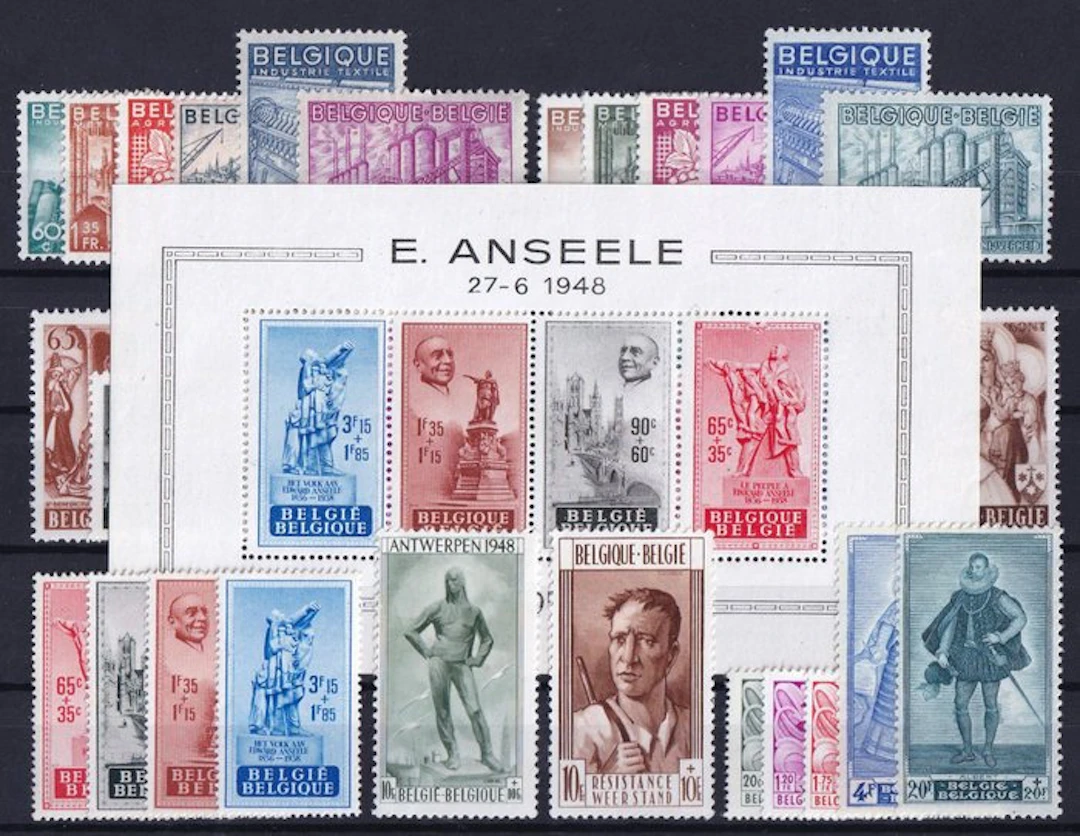 Belgium 1948 - Complete volume for the year with the Anseele block
