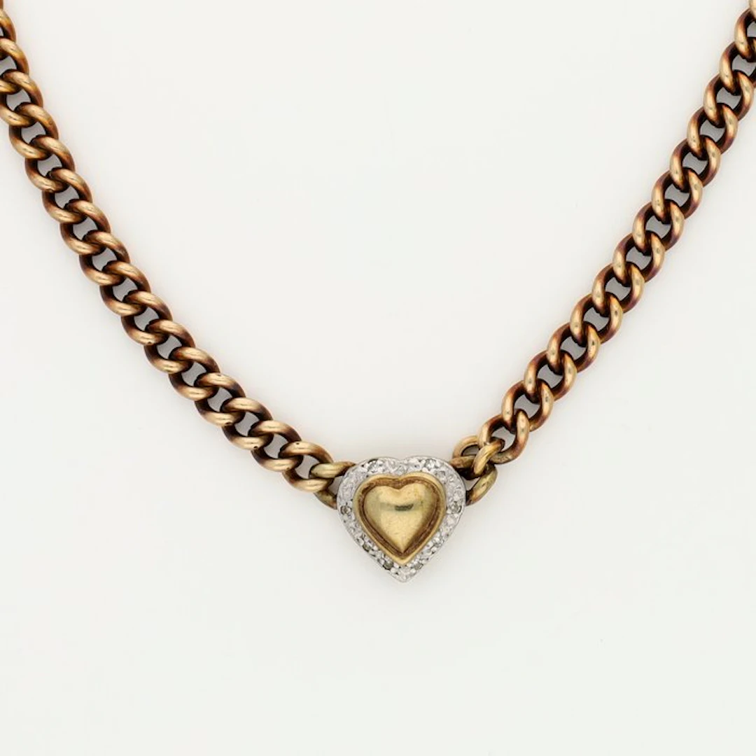 Chain - 8 kt. Yellow gold, White gold Diamond (Natural) - Hart