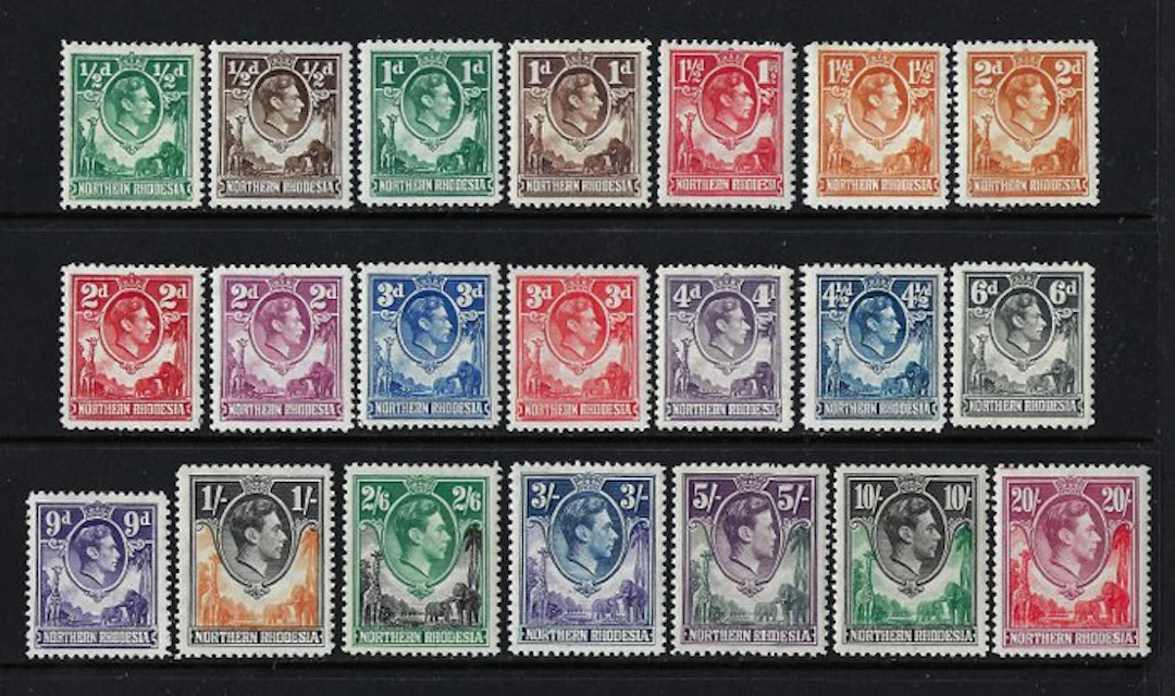 North Rhodesia 1937 - King George VI set - N. 25/45