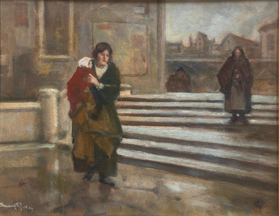 Venanzio Zolla (1880-1961) - Donna con bambina