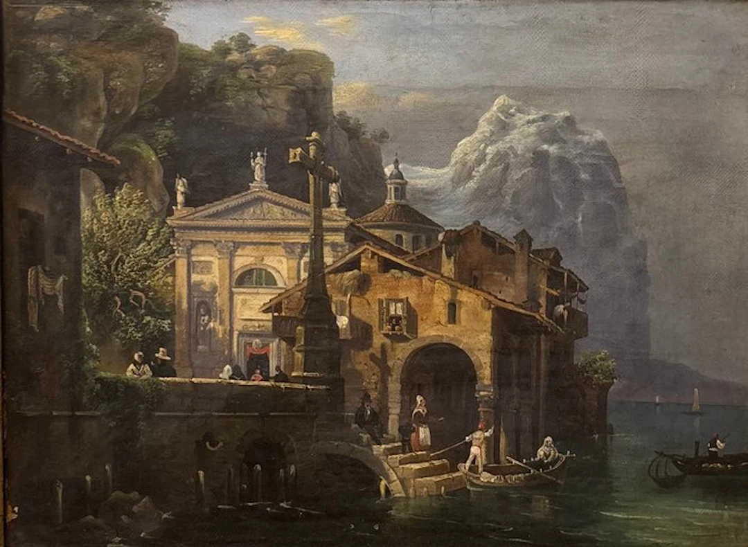Ambito di Federico Moja (1802–1885) - Paesaggio lacustre
