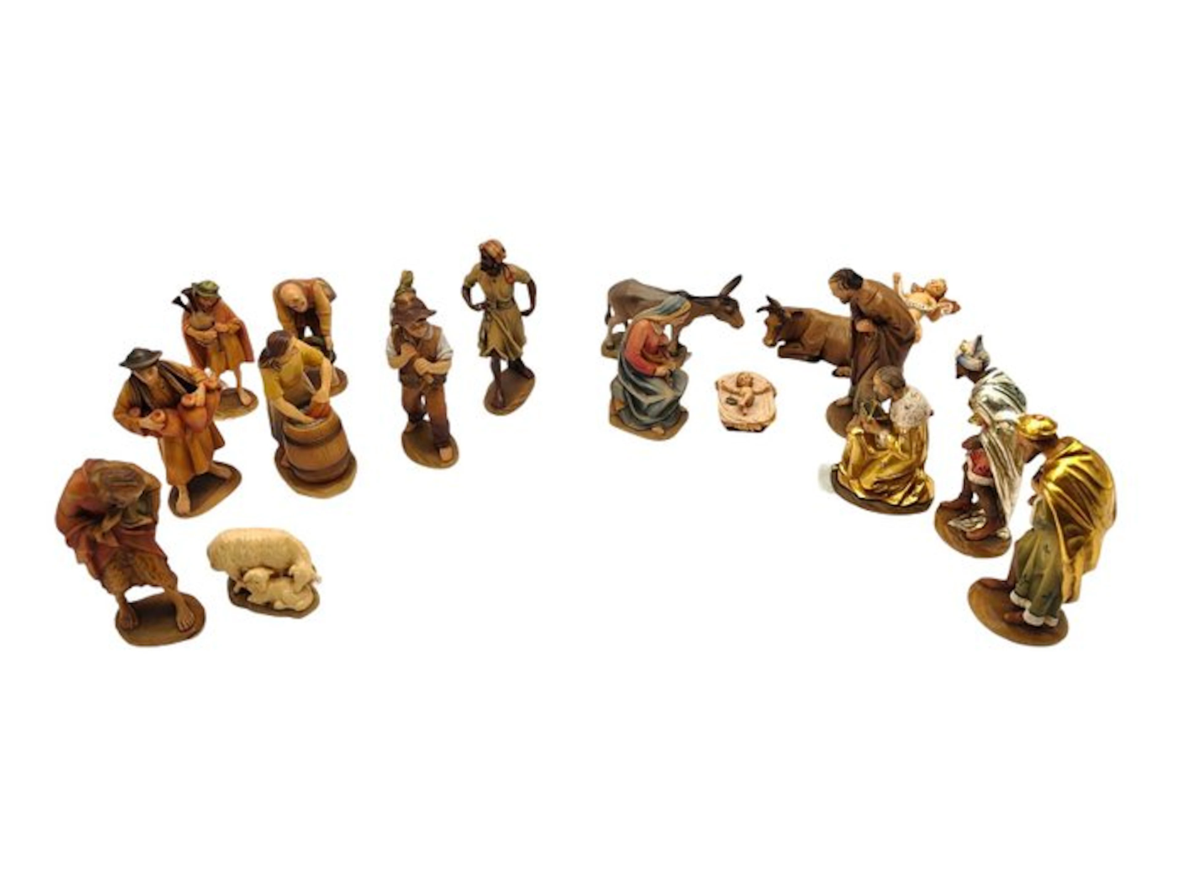 Anri - Wooden Christmas Nativity Scene (17 new pieces)...