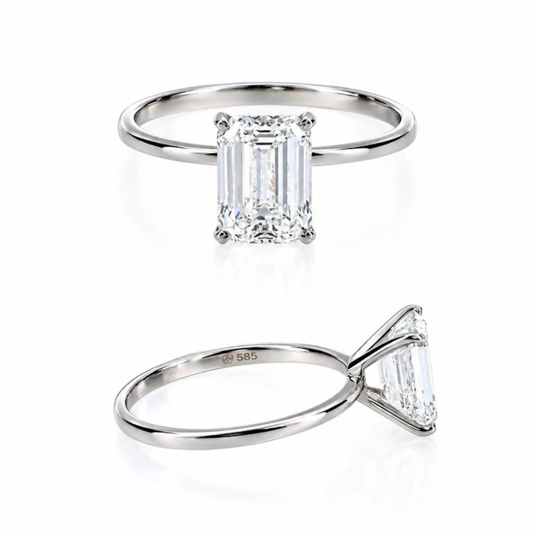 No reserve price - Ring - 14 kt. White gold - 2.00ct. tw. Diamond (Lab-grown)