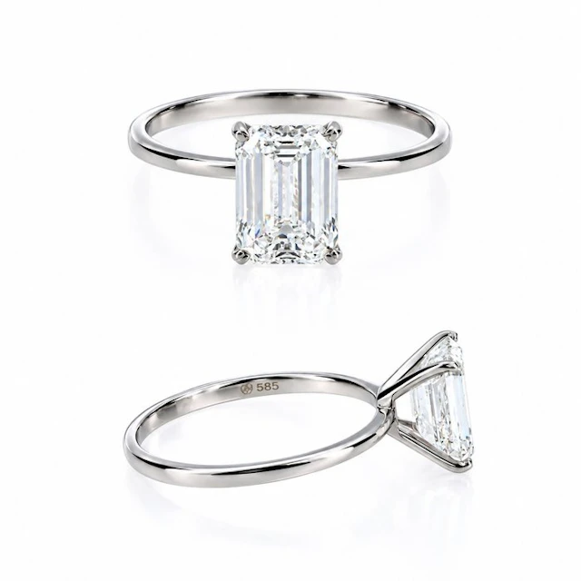 No reserve price - Ring - 14 kt. White gold - 2.00ct. tw. Diamond (Lab-grown)