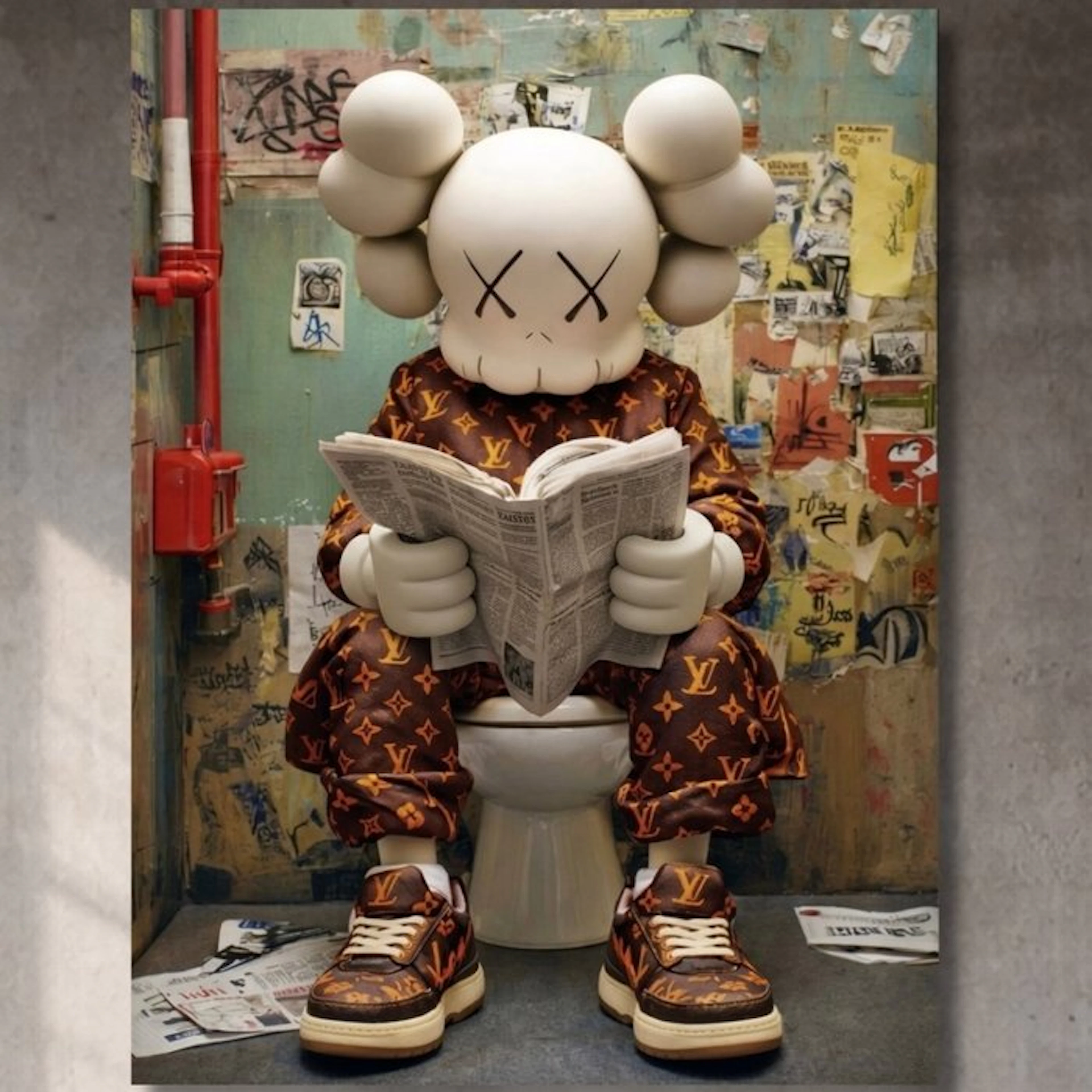 LEGO Merchandise - KAWS Reading x Louis Vuitton | Tela XXL | Edizione Limitata