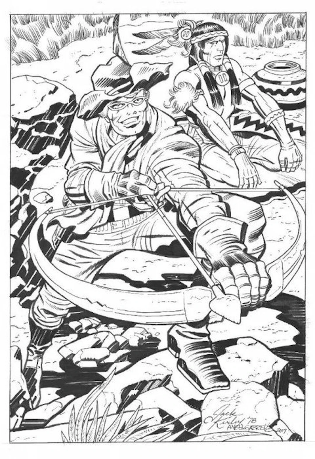 Angel Gabriele - 1 Original page - Bullseye - Tribute Jack Kirby