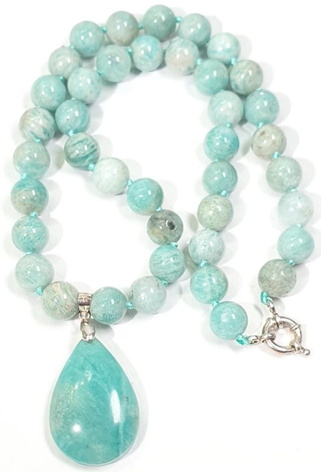 Natural Amazonite - Facilitates Inner Peace - 925 Silver...