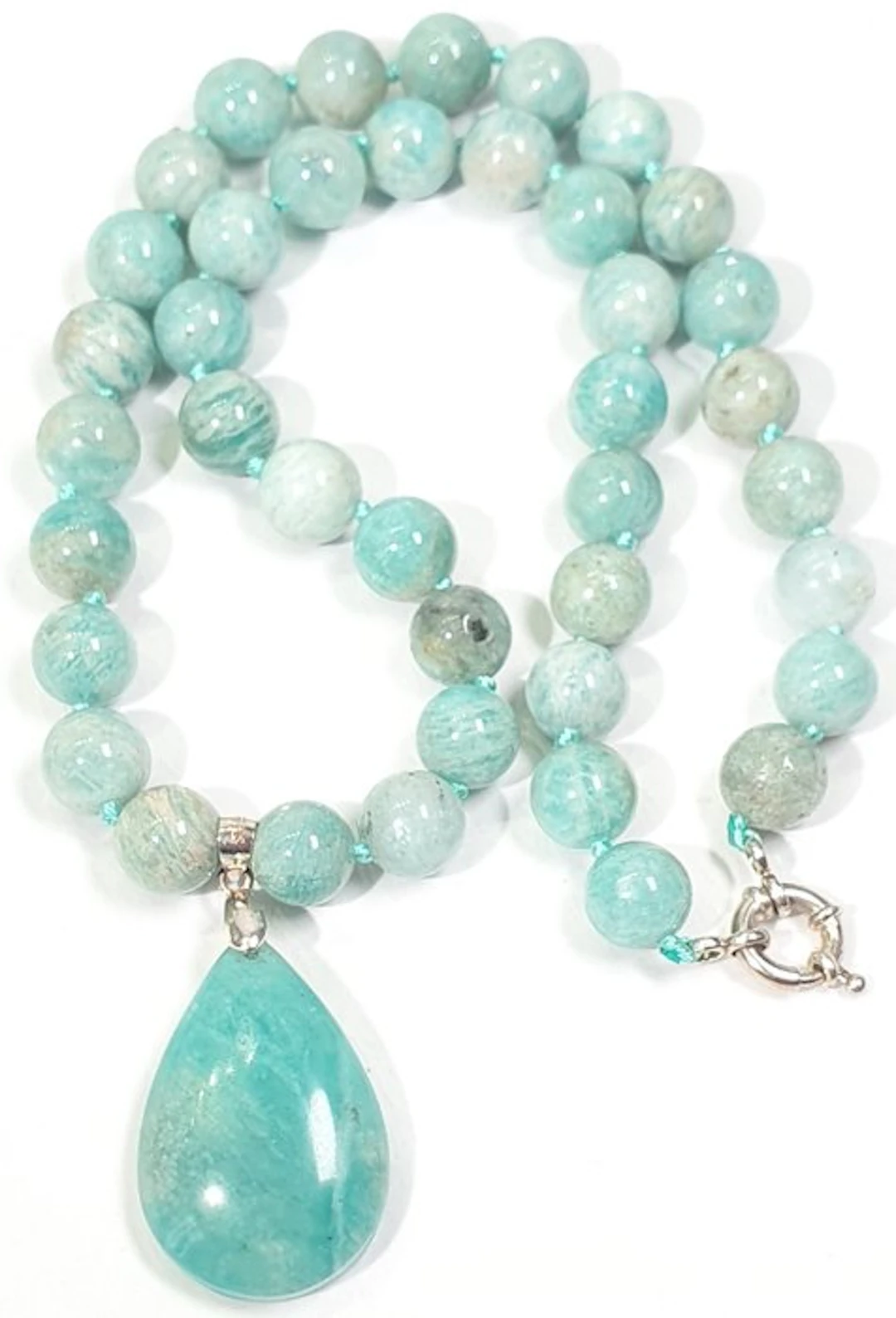 Natural Amazonite - Facilitates Inner Peace - 925 Silver...