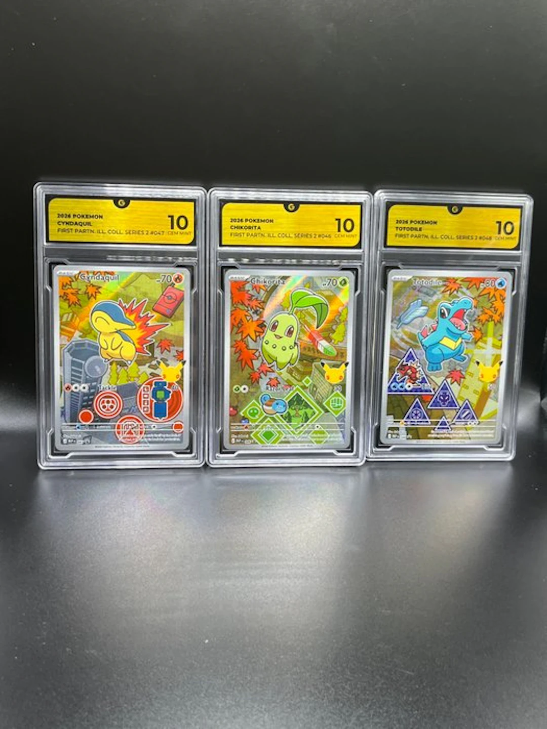 Pokémon - 3 Graded card - Cyndaquil