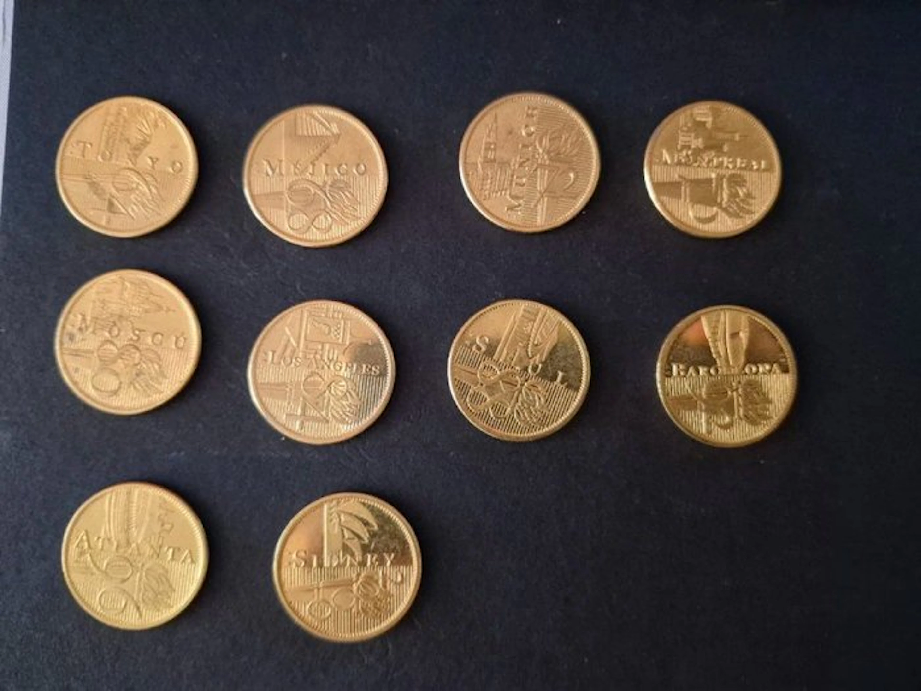 22K gold Olympic Games coins - complete collection