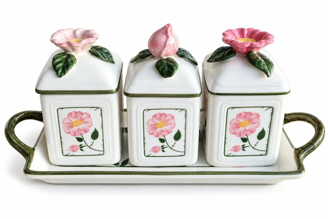 Villeroy & Boch - Waiter (4) - Wildrose - Ceramic - Marmalade Tin Set