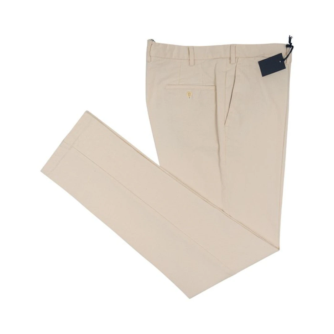 RUBINACCI NAPOLI - 56 IT - Ivory Gabardine Cotton Pant...