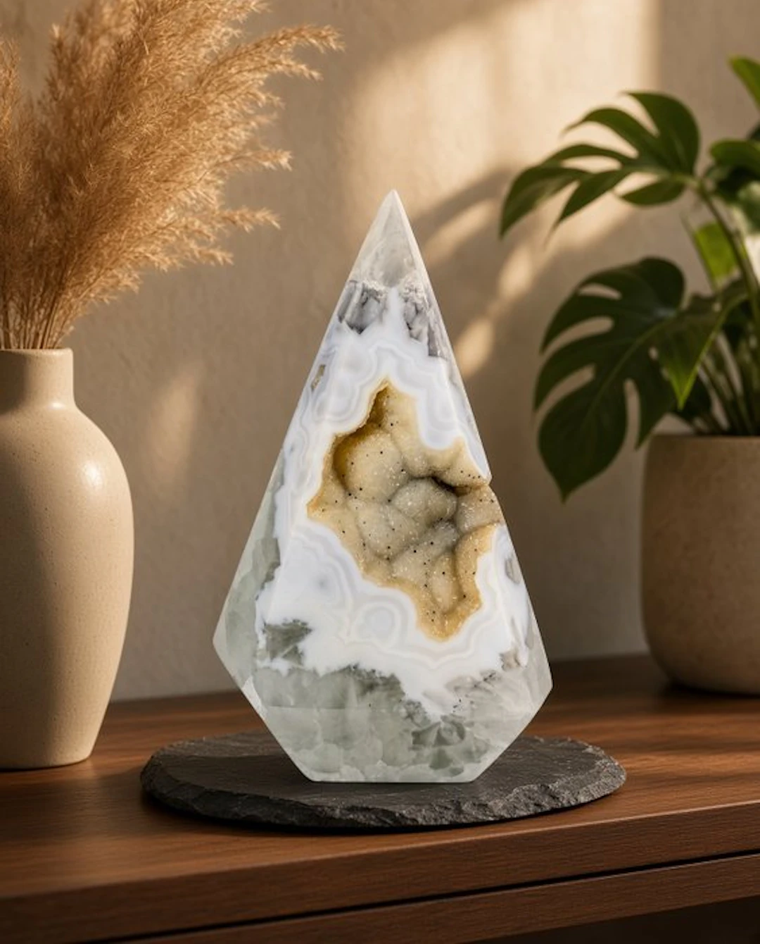 Obelisk with agate banding – Naturally