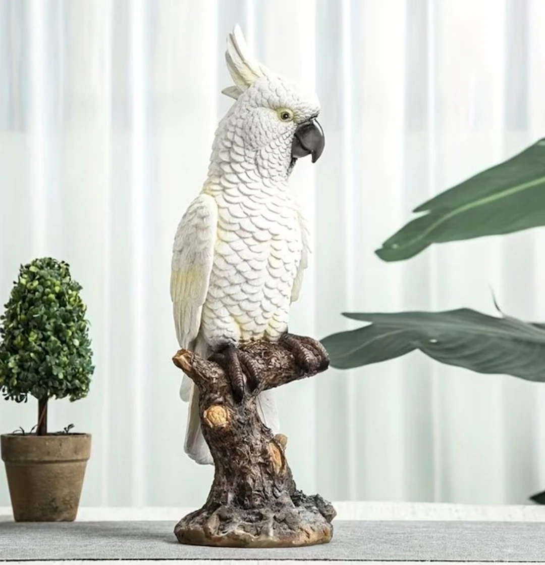 Figure - Cockatoo on Branch - Resin