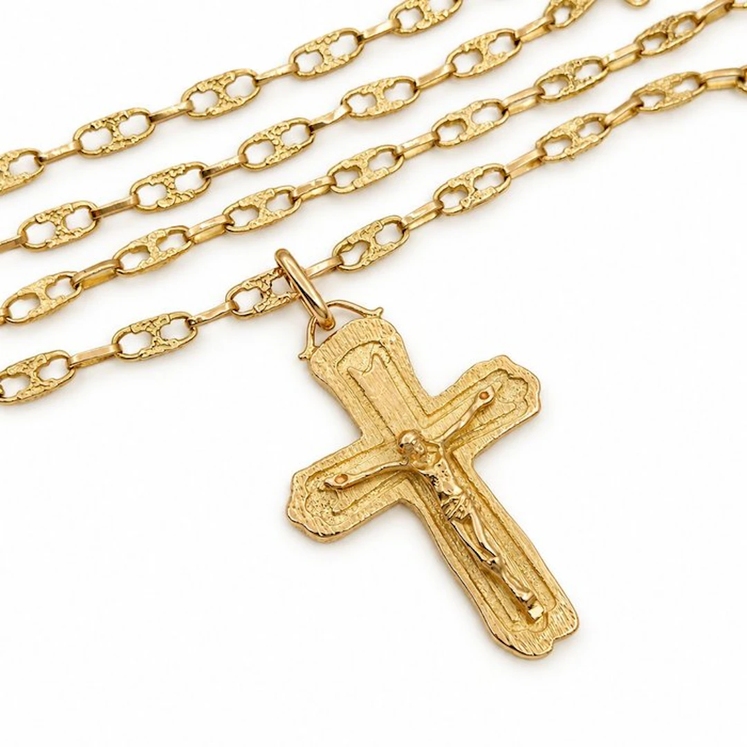 Necklace with pendant - 18 kt. Yellow gold - Made in Italy - Handmade