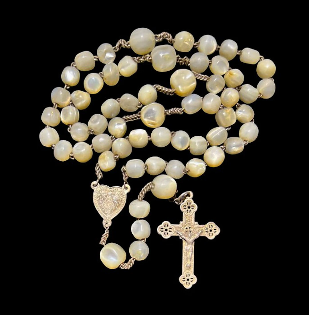 Rosary - .800 silver - 1850-1900 - Nacre