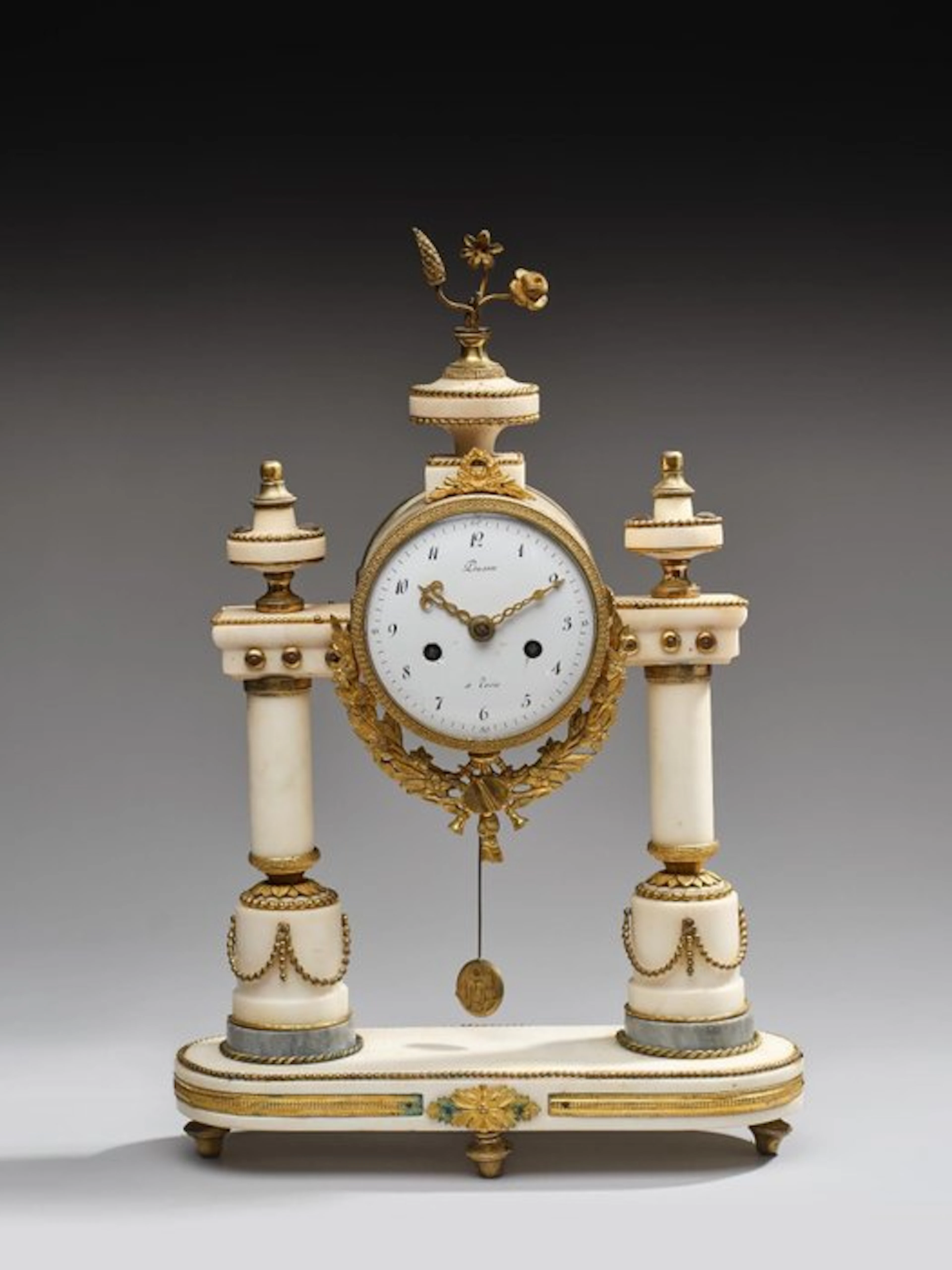 Portico clock Directoire Bronze, Marble - 1750-1800