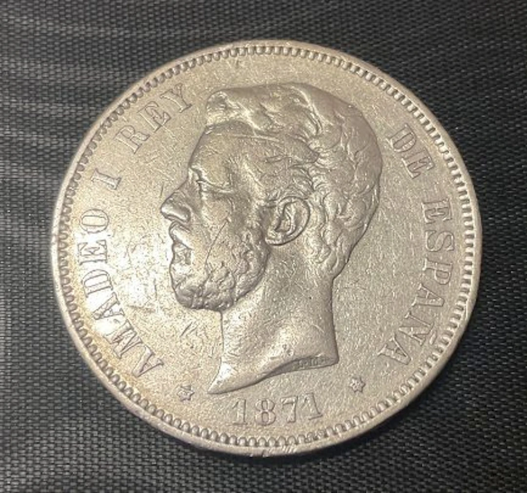 Spain. Amadeo I. 5 Pesetas 1871*71 SDM (No reserve price)