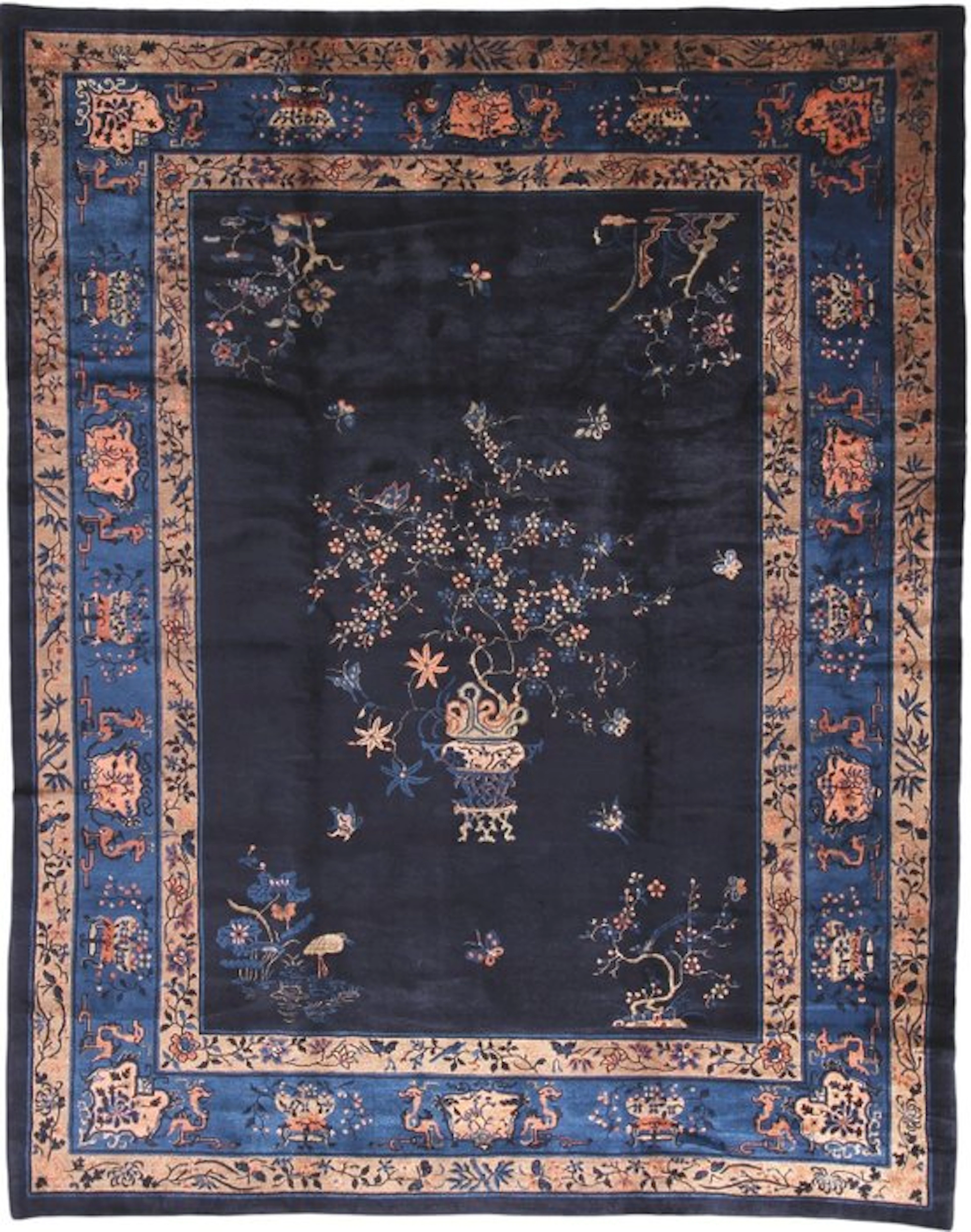 Antique Chinese Peking Carpet - Genuine Asian Handmade...