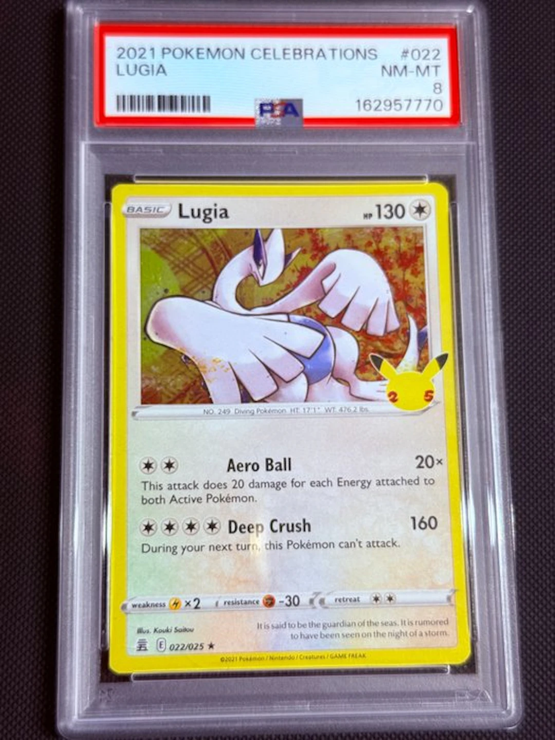 Pokémon - 1 Graded card - Lugia 022/025 Foil - PSA 8 - Various sets