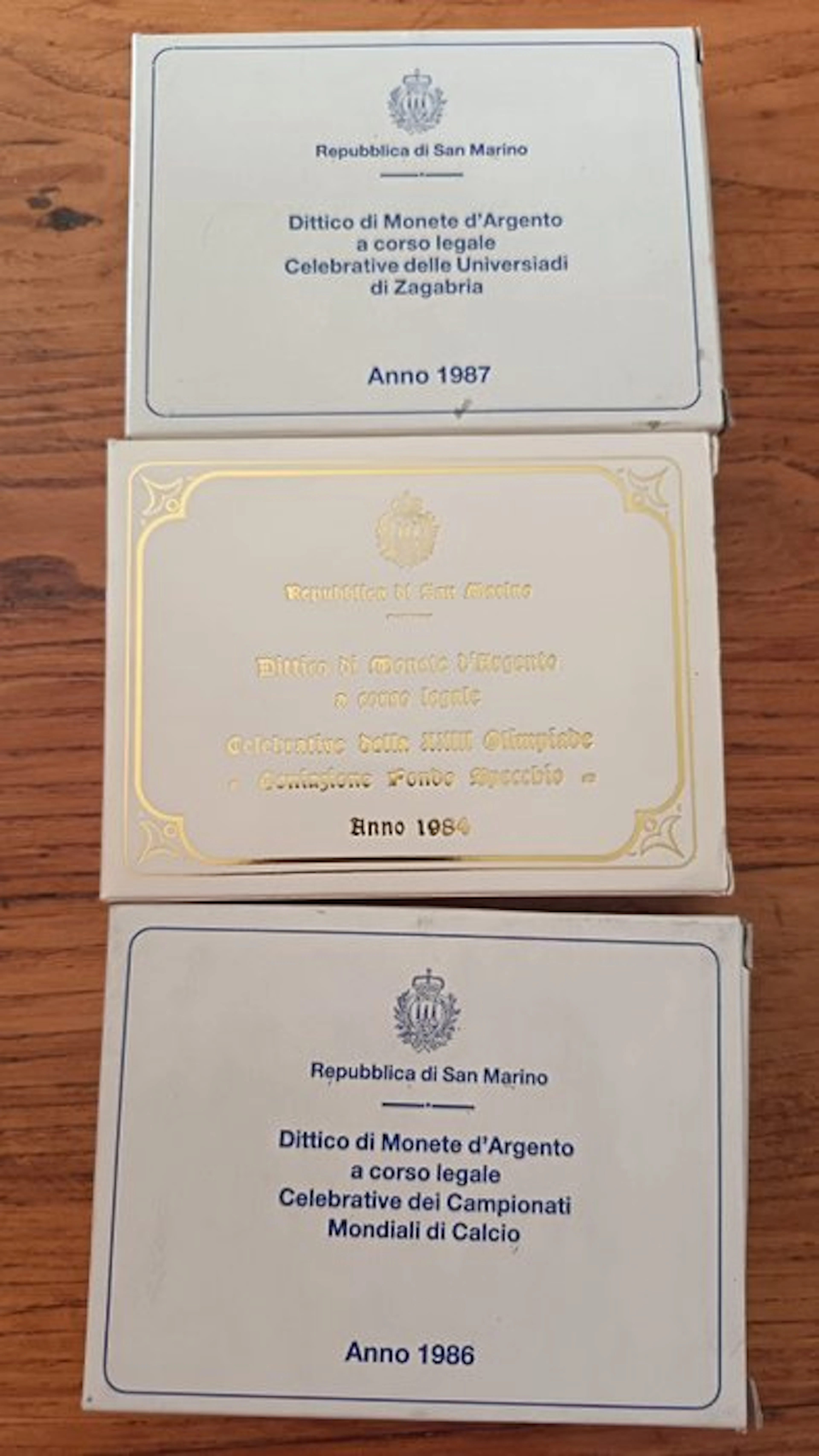 San Marino. Commemorative coin 1984/1986/1987 (6 monete) FDC + Proof