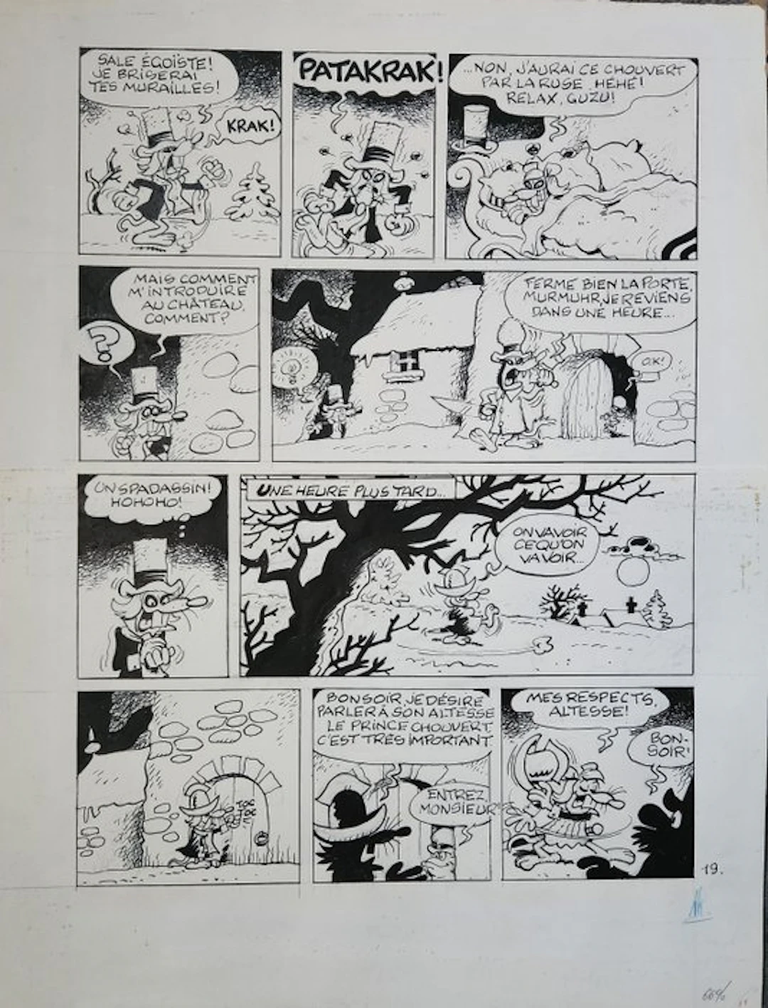 Macherot Raymond - 1 Original page - Sibylline - Le retour d’Anathème - 1985